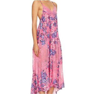 NEW Intimately FP First Date‎ Print Sleeveless Maxi Dress in Sweet Pink Combo, M